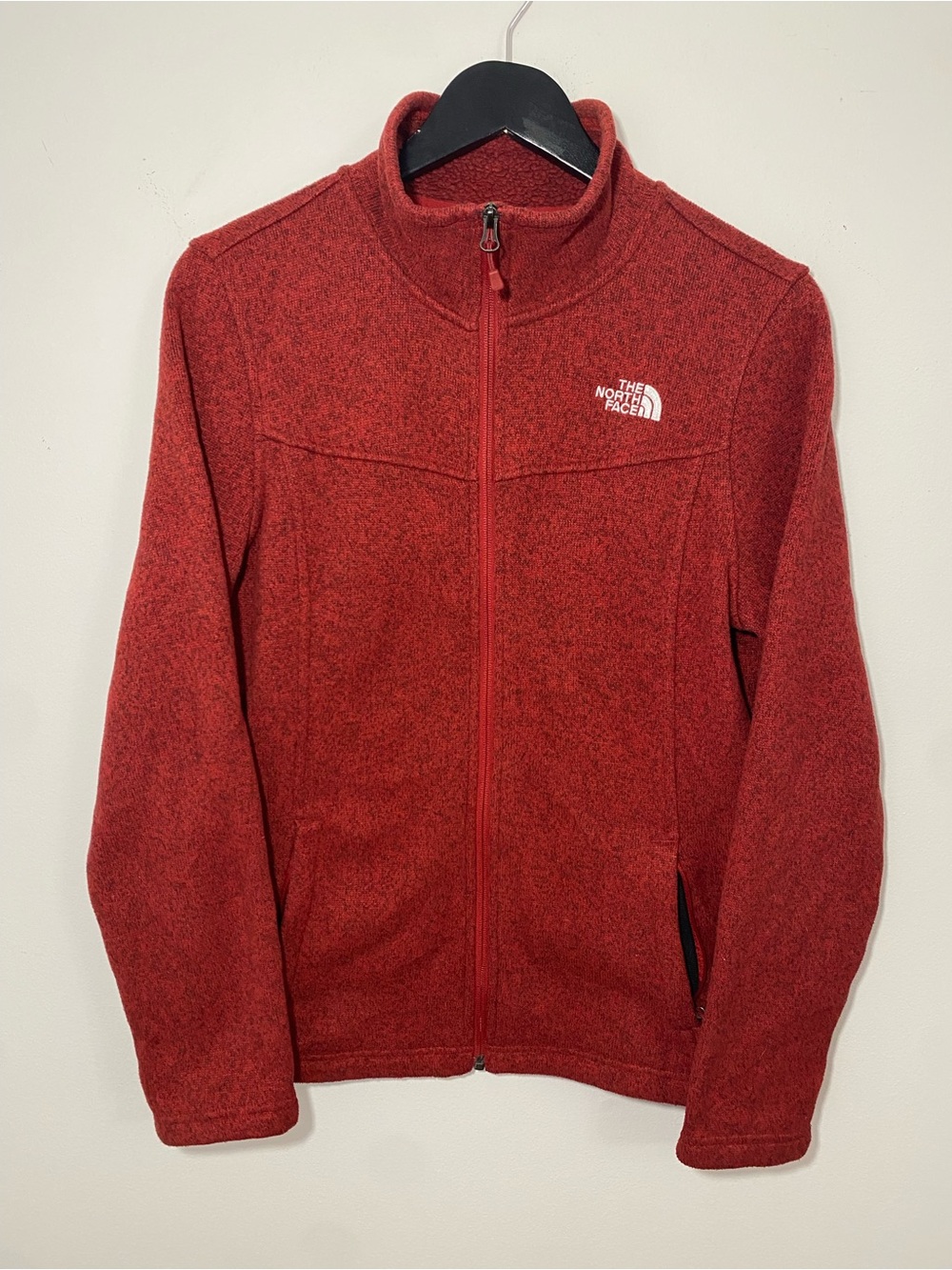The North Face Maggy Sweater Fleece Full Zip Jacket Orange Heather - Women's L